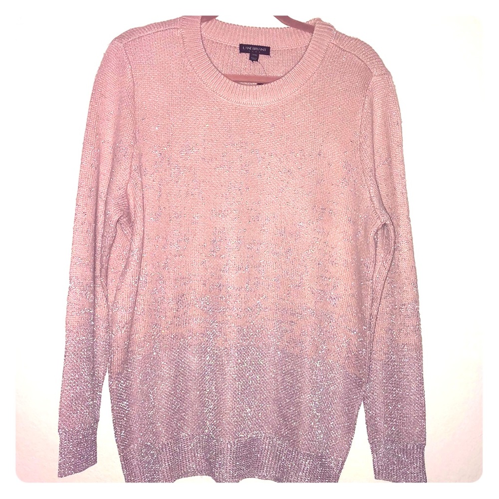 Lane Bryant Blush Pink and Silver metallic sweater